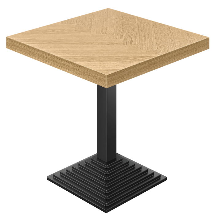 FPY | Bistro-pöytä | P: 70 x 70 cm | K: 82 cm | Puu, saarniparketti | Jalkarakenne: Musta