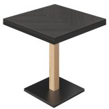 FSM | Bistro Tisch | B:T 60 x 60 cm | H 76 cm | Schwarz | Gestell: Schwarz/ Eiche