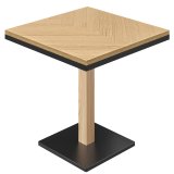FSM | Bistro Tisch | B:T 70 x 70 cm | H 76 cm | Eiche | Gestell: Schwarz/ Eiche