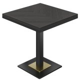 FSM | Tavolo Bistro | B:T 80 x 80 cm | H 76 cm | Nero | Struttura: Nero + Piastra Dorata