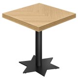 FST | Bistro Tisch | B:T 80 x 80 cm | H 78 cm | Eiche | Gestell: Schwarz
