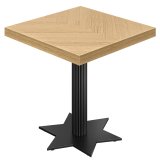 FSTT | Bistro Tisch | B:T 80 x 80 cm | H 78 cm | Eiche | Gestell: Schwarz