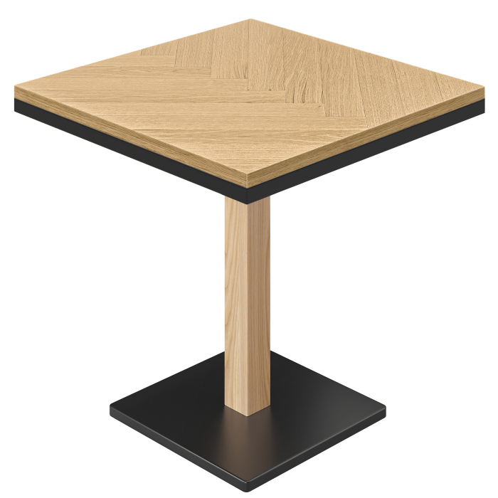 FSM | Bistrobord | B: 80 x 80 cm | H 76 cm | Ek | Stativ: Svart / Ek