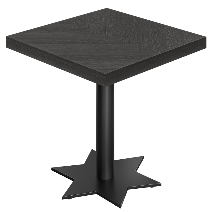 FST | Bistro Tisch | B:T 70 x 70 cm | H 78 cm | Schwarz | Gestell: Schwarz