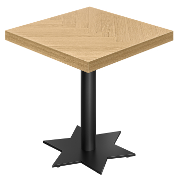 FST | Bistro Tisch | B:T 70 x 70 cm | H 78 cm | Eiche | Gestell: Schwarz