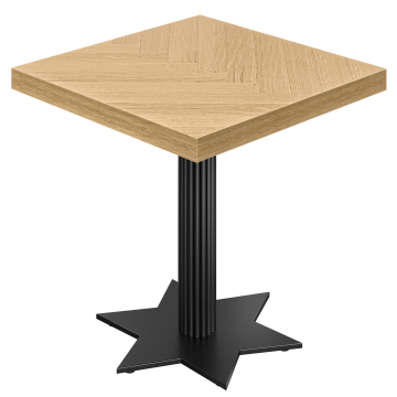 FSTT | Table de bistrot | L: 80 x 80 cm | H: 78 cm | Chêne | Structure : Noir