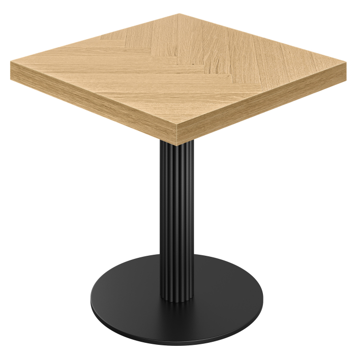FT | Bistro Tisch | B:T 80 x 80 cm | H 77 cm | Eiche | Gestell: Schwarz