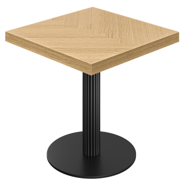 FT | Bistro Tisch | B:T 80 x 80 cm | H 77 cm | Eiche | Gestell: Schwarz