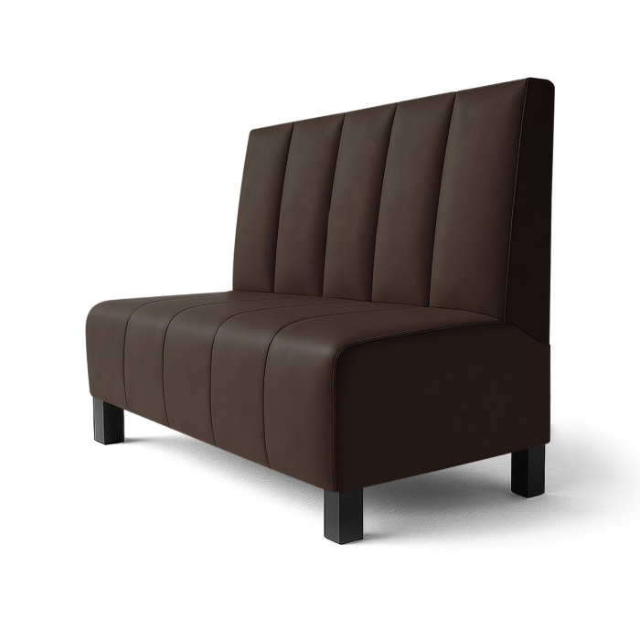Fischer | Ławka restauracyjna F | Ławka restauracyjna | Szer.:wys. 60 x 100 cm | Brązowy | Podwójne szwy w paski | Skóra