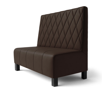 Fischer F | Gastrobank | B:H 120 x 100 cm | Brun | Rhombe | Læder