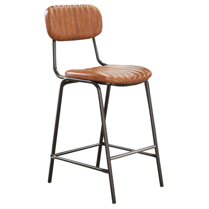 GINO | Sgabello da bar vintage | Marrone | Pelle