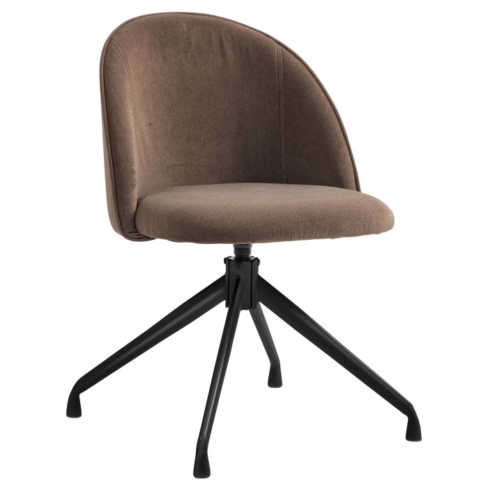 Hailey | Chaise d'hôtel | Marron | Velours | Pied tournant