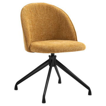 Hailey | Chaise d'hôtel | Brun miel | Tissu | Pied pivotant