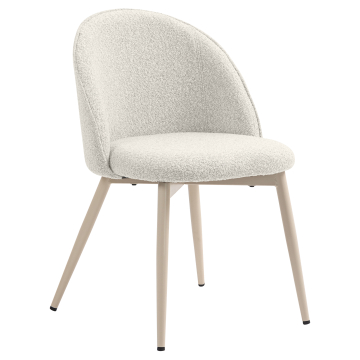 Hailey | Hotel Chair | Cream | Teddy Fabric | White Frame