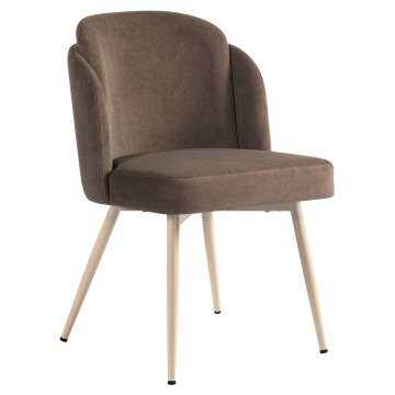 Hannah | Hotel Chair | Brown | Velvet | White Frame