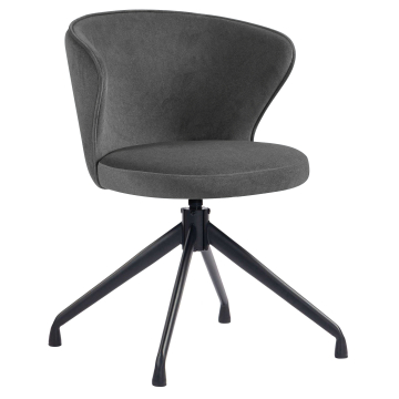 Isabella | Hotel Stuhl | Grau | Samt | Drehfuß