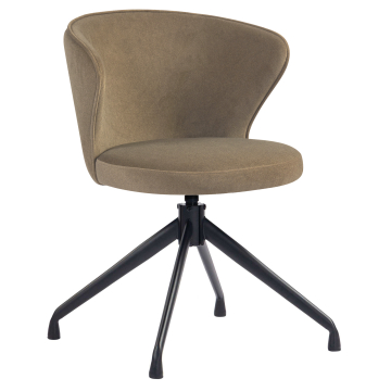 Isabella | Hotellstol | Taupe | Fløyel | Svingbar base