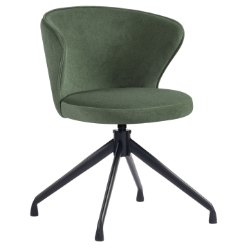 Isabella | Hotelstol | Grøn | Fløjl | Drejebase
