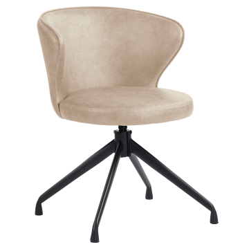 Isabella | Sedia da hotel | Beige | Pelle | Base girevole