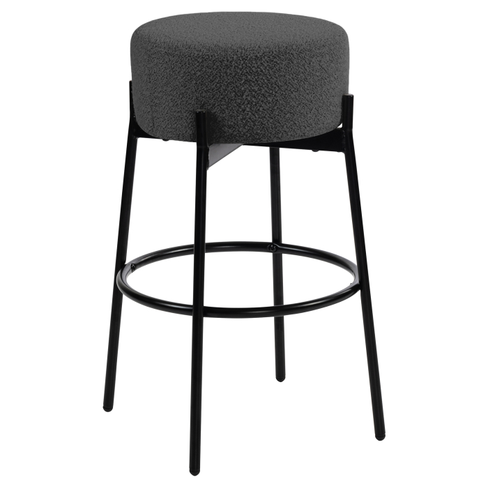 JULIANA | Gastro Barhocker | Teddystoff | Dunkel Grau