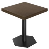 KA | Table de Bistro | L:P 80 x 80 cm | H 78 cm | Noyer | Châssis : Noir