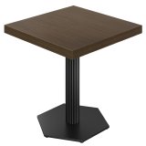 KAT | Table de bistro | L: 70 x 70 cm | H: 78 cm | Noyer | Structure : Noir