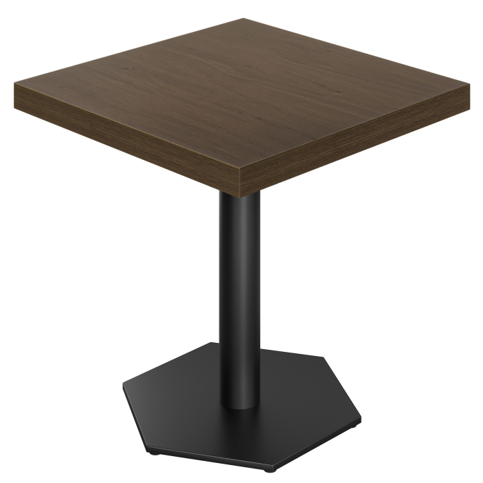 KA | Bistro Tisch | B:T 80 x 80 cm | H 78 cm | Walnuß | Gestell: Schwarz