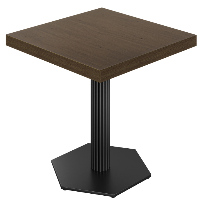 KAT | Bistro Tisch | B:T 70 x 70 cm | H 78 cm | Walnuß | Gestell: Schwarz