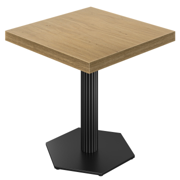 KAT | Bistro Tisch | B:T 70 x 70 cm | H 78 cm | Eiche | Gestell: Schwarz