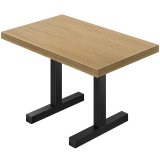 KC | Bistro-bord | B: 130 x 80 cm | H: 78 cm | Eik | Ramme: Svart