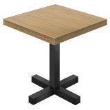 KC | Bistro-tafel | B: 80 x 80 cm | H: 78 cm | Eikenhout | Onderstel: Zwart | Kolom: 8 x 8 cm