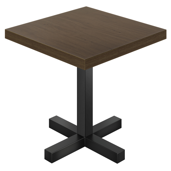 KC | Bistro-pöytä | P: 80 x 80 cm | K: 78 cm | Saksanpähkinä | Jalka: Musta | Tasot: 8 x 8 cm