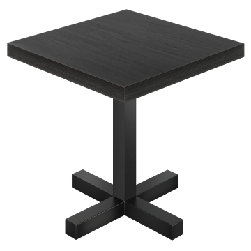 KC | Mesa de bistró | Dimensiones: 80 x 80 cm | Alto: 78 cm | Negro | Base: Negro | Columna: 8 x 8 c