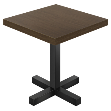 KC | Bistro-pöytä | P: 80 x 80 cm | K: 78 cm | Saksanpähkinä | Jalka: Musta | Tasot: 8 x 8 cm