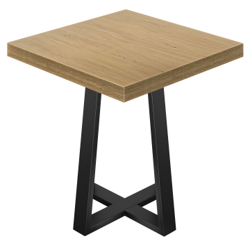 KCO | Bistro-pöytä | K: 70 x 70 cm | Korkeus: 78 cm | Tammi | Runko: Musta