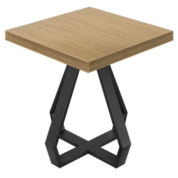 KD | Tavolo da bistro | Dimensioni: 80 x 80 cm | H 78 cm | Rovere | Struttura: Nero