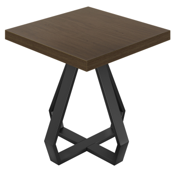 KD | Tavolo da bistro | L: 80 x 80 cm | H 78 cm | Noce | Struttura: Nero