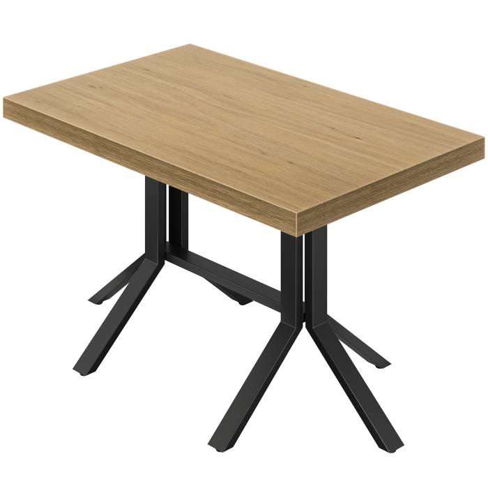 KE | Bistro Tisch | B:T 130 x 80 cm | H 78 cm | Eiche | Gestell: Schwarz