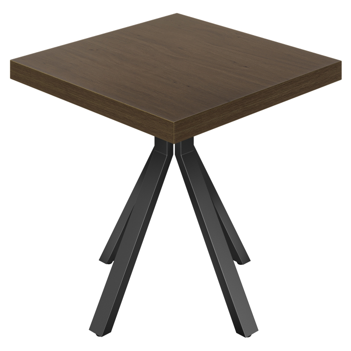 KEB | Bistrotafel | B: 80 x 80 cm | H 78 cm | Walnoot | Onderstel: Zwart