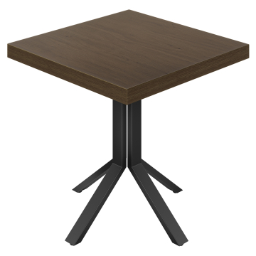 KE | Bistropöytä | B:70 x 70 cm | K:78 cm | Pähkinä | Runko: Musta