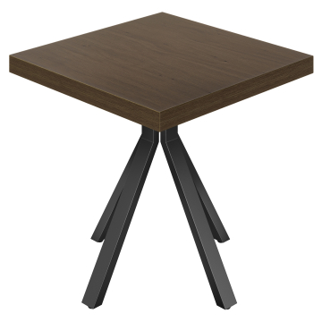 KEB | Bistrotafel | B: 70 x 70 cm | H: 78 cm | Walnoot | Onderstel: Zwart