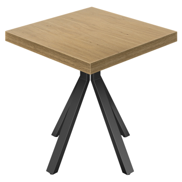 KEB | Bistrotafel | B: 80 x 80 cm | H: 78 cm | Eikenhout | Onderstel: Zwart