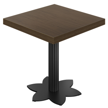 KLT | Bistropöytä | Koko: 70 x 70 cm | Korkeus: 78 cm | Saksanpähkinä | Runko: Musta