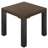 KM | Table de bistro | L : 70 x 70 cm | H : 78 cm | Noyer | Structure : Noir