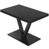 KMV | Tavolo Bistro | L: 120 x 70 cm | H: 78 cm | Nero | Struttura: Nero | Struttura: 6 x 6 cm