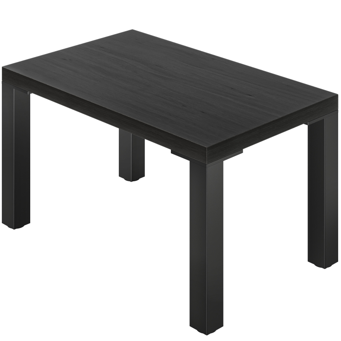 KM | Bistro-pöytä | B: 130 x 80 cm | K: 78 cm | Musta | Jalan väri: Musta