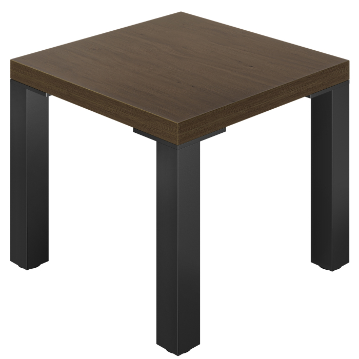 KM | Table de bistro | L : 70 x 70 cm | H : 78 cm | Noyer | Structure : Noir