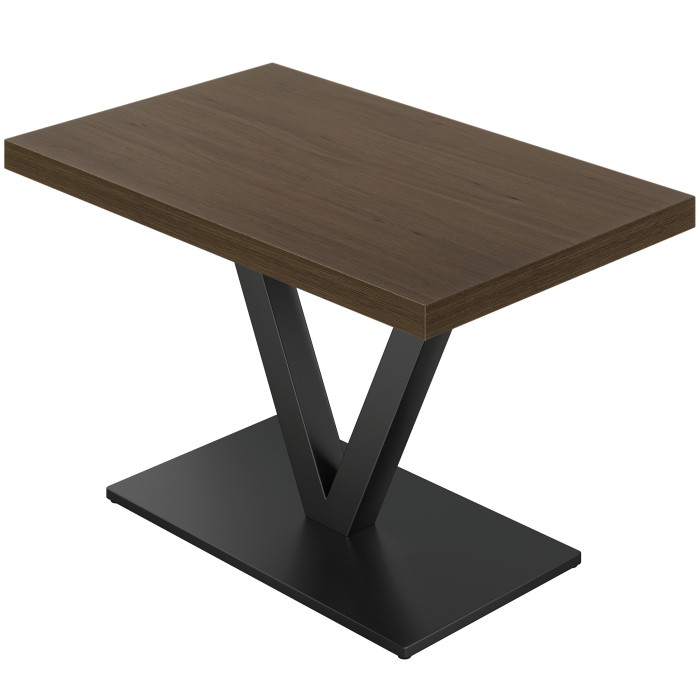 KMV | Bistropöytä | L:S 130 x 80 cm | K 78 cm | Pähkinäpuu | Runko: Musta | Runko: 6 x 6 cm