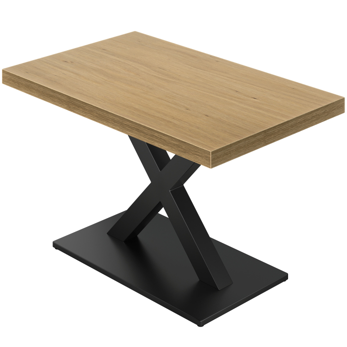 KMX | Table de bistro | L x P 120 x 70 cm | H 78 cm | Chêne | Piètement : Noir | Dimensions du piètement : 6 x 6 cm