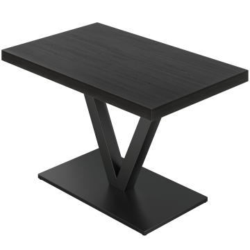 KMV | Tavolo Bistro | L: 120 x 70 cm | H: 78 cm | Nero | Struttura: Nero | Struttura: 6 x 6 cm